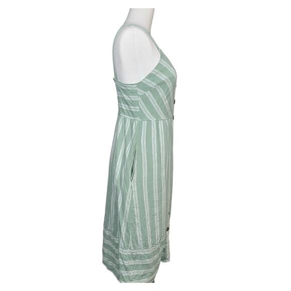 Universal Thread Womens Tank Midi Dress Sz S Green Stripe Button Front Boho - Picture 4 of 8
